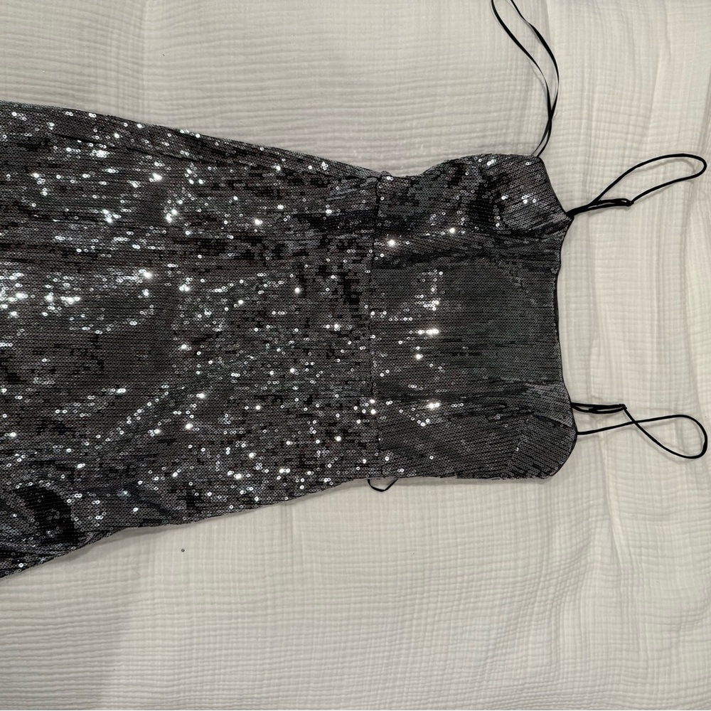 Urban Outfitters Silver Sequin Mini Dress